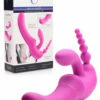 Strap U 9" Silicone Vibrating Strapless Strap-On Triple Dildo