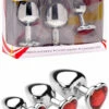 Frisky Metal Butt Plug Set with Jewel Heart Base (3 Pce)