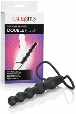 California Exotic 5.75” Double Cock Ring with Beaded Probe