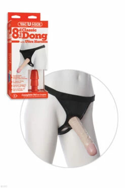 Doc Johnson Vac-U-Lock Ultra Harness & Plug with 8" Dong