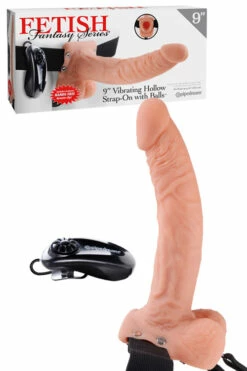 Pipedream 9" Vibrating Realistic Hollow Strap-On