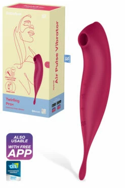 Satisfyer Twirling Pro Plus - 8.7" 2-in-1 Clitoral Stimulator with Air Pulse Tech & App Control
