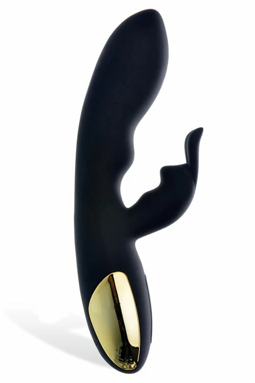 Adam and Eve Gold-Plated Silicone 8" Midnight Rabbit Vibrator 1 Adam and Eve Gold-Plated Silicone 8" Midnight Rabbit Vibrator