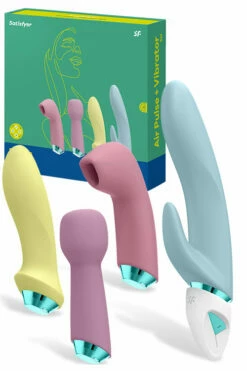 Satisfyer Rechargeable Fabulous Four Vibrator Set (4 Pce) - Teal