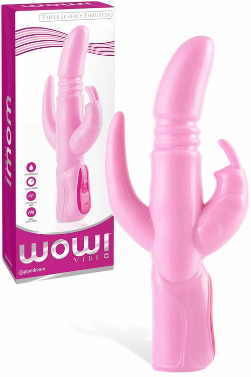 Pipedream Thrusting 11" Rabbit Vibrator with Anal Stimulator 1 Pipedream Thrusting 11" Rabbit Vibrator with Anal Stimulator