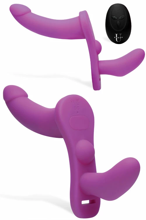 Strap U 9.5" Vibrating Strap-On With Harness & Remote 1 Strap U 9.5" Vibrating Strap-On With Harness & Remote