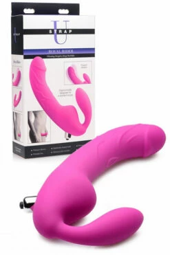 Strap U 8.5" Silicone Vibrating Strapless Strap-On Dildo