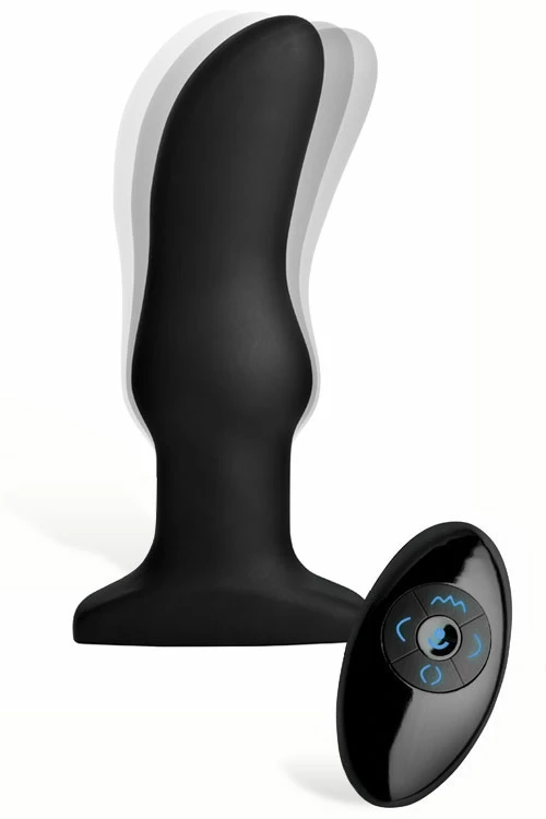 Rimmers Curved 5.75" Beaded Silicone Butt Plug with Remote 1 Rimmers Curved 5.75" Beaded Silicone Butt Plug with Remote