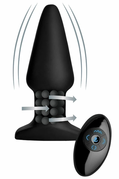 Rimmers 5.5" Beaded Silicone Butt Plug with Remote 2 Rimmers 5.5" Beaded Silicone Butt Plug with Remote - Image 2