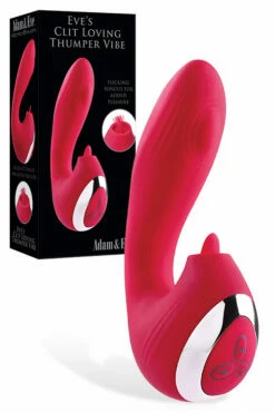 Adam and Eve 5.8" Clitoral & G-Spot Loving Thumping Vibrator with Tongue