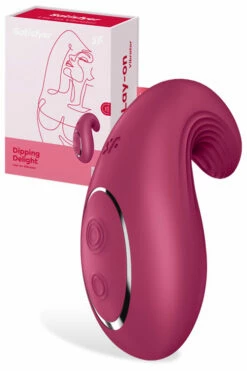 Satisfyer Dipping Delight - 3.7" Lay On Vibrator with Clitoral & Labial Stimulation