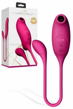 Vive Quino - 3.8" Egg Vibrator with Air Suction Clitoral Stimulation