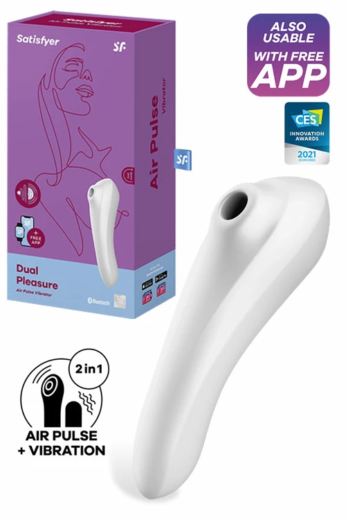Satisfyer 7" Dual Pleasure Air Pulse Clitoral & G-Spot Vibrator 1 Satisfyer 7" Dual Pleasure Air Pulse Clitoral & G-Spot Vibrator