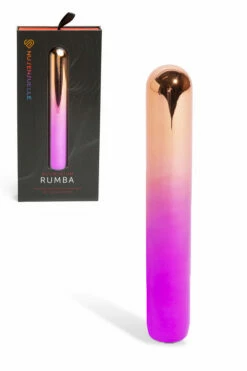 NU Sensuelle 7.8" Rechargeable Rumba Ombre Metal Vibrator