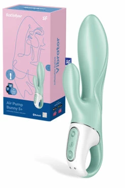 Satisfyer Air Pump Bunny 5 8" Inflatable Rabbit Vibrator with App Control