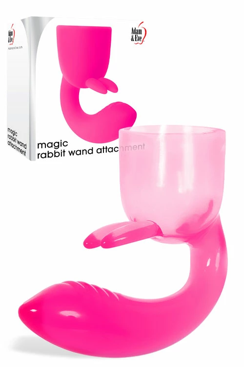 Adam and Eve Insertable 4.5" Magic Rabbit Wand Attachment 1 Adam and Eve Insertable 4.5" Magic Rabbit Wand Attachment