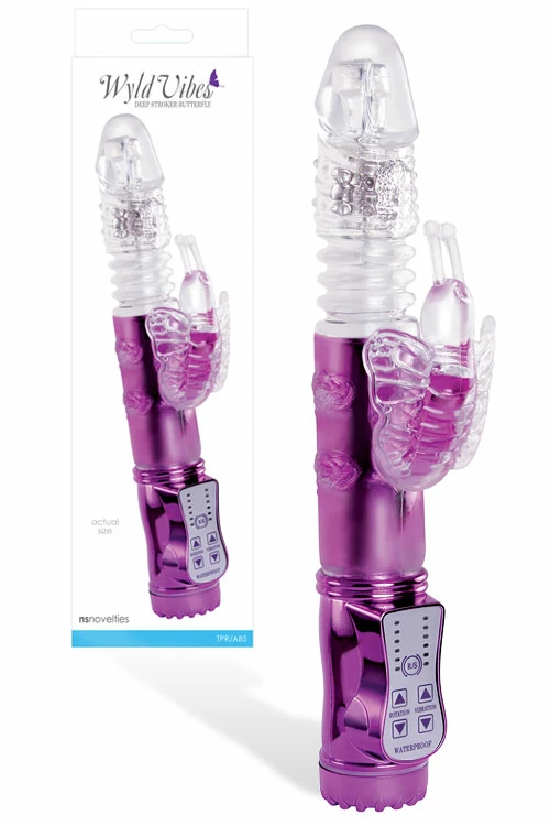 Nsnovelties 10" Thrusting Butterfly Vibrator 1 Nsnovelties 10" Thrusting Butterfly Vibrator