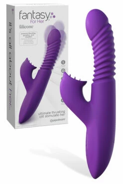 Pipedream Thrusting 9.5" Rabbit Vibrator With Heat Function & Petal Stimulator
