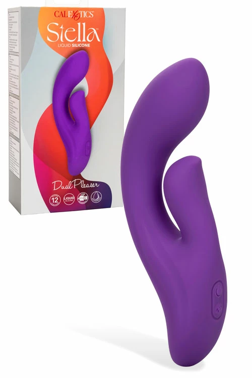 California Exotic Stella Dual Pleaser - 6.75" Liquid Silicone Rabbit Vibrator 1 California Exotic Stella Dual Pleaser - 6.75" Liquid Silicone Rabbit Vibrator