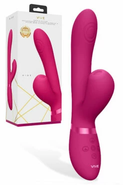 Shots Toys 8.8" Hide Thumping Rabbit Vibrator with Airwave Clitoral Stimulator
