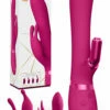 Shots Toys 8.8" Chou Vibrating Rabbit with Interchangeable Clitoral Sleeves