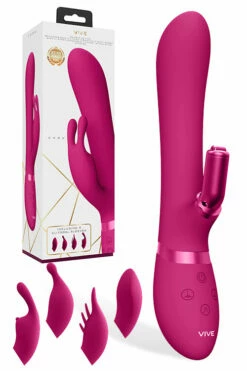 Shots Toys 8.8" Chou Vibrating Rabbit with Interchangeable Clitoral Sleeves