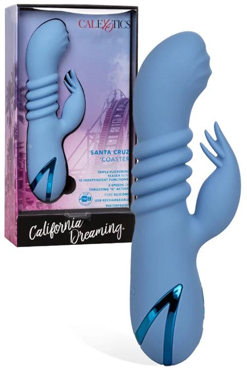 California Exotic 8" Thrusting Silicone G-Spot Rabbit with Flicking Teaser 1 California Exotic 8" Thrusting Silicone G-Spot Rabbit with Flicking Teaser