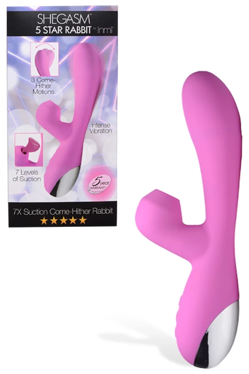 Inmi Shegasm 8.75" Come-Hither Rabbit Vibrator With Suction 1 Inmi Shegasm 8.75" Come-Hither Rabbit Vibrator With Suction