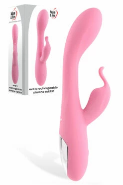Adam and Eve 7.6" Rechargeable Slimline Rabbit Vibrator with Flicker Tip