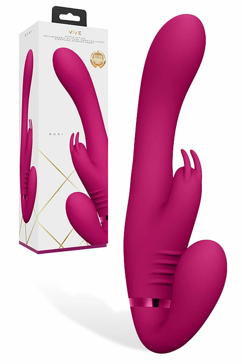 Shots Toys Rechargeable Suki Vibrating Rabbit Strapless Strap On 1 Shots Toys Rechargeable Suki Vibrating Rabbit Strapless Strap On