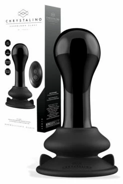 Shots Globy - 4.33" Handblown Glass Vibrating Anal Plug with Suction Cup & Remote Control