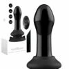 Shots Pluggy - 4.13" Handblown Glass Vibrating Anal Plug With Suction Cup & Remote Control