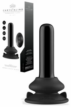 Shots Thumby - 4.3" Handblown Glass Vibrating Anal Plug with Suction Cup & Remote Control