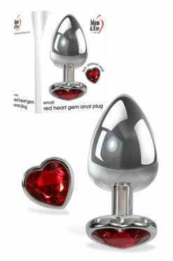 Adam and Eve Small 2.81" Metal Butt Plug with Jewel Heart Base
