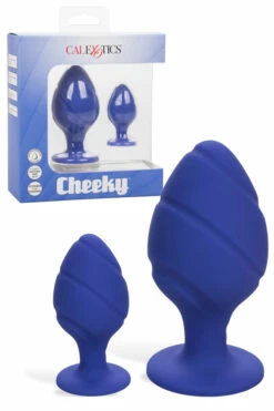 California Exotic Cheeky Purple Silicone Butt Plug Set (2 Pce)