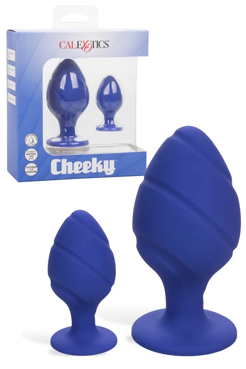 California Exotic Cheeky Purple Silicone Butt Plug Set (2 Pce) 1 California Exotic Cheeky Purple Silicone Butt Plug Set (2 Pce)
