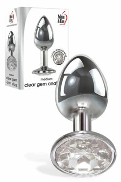 Adam and Eve 3.25" Butt Plug with Clear Gem Base