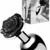Booty Sparks 3" Metal Butt Plug with Rose Base