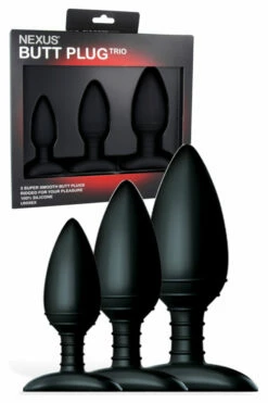 Nexus Butt Plug Trio Solid Silicone Anal Training Kit