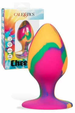 California Exotic Cheeky Tie-Dye Silicone Butt Plug - Large