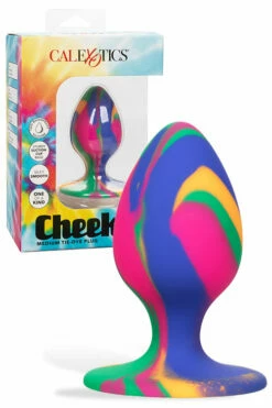 California Exotic Cheeky Tie-Dye Silicone Butt Plug - Medium