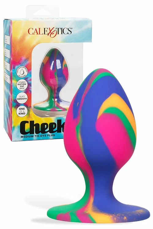 California Exotic Cheeky Tie-Dye Silicone Butt Plug - Medium 1 California Exotic Cheeky Tie-Dye Silicone Butt Plug - Medium