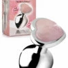 Booty Sparks Genuine Rose Quartz Heart-Shaped Butt Plug