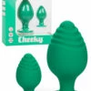 California Exotic Cheeky Green Silicone Butt Plug Set (2 Pce)