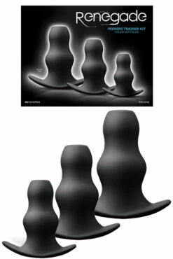 Nsnovelties Hollow Rippled Silicone Butt Plug Set (3 Pce)