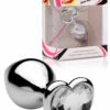 Frisky 3" Metal Butt Plug with Heart-Shaped Jewel Base