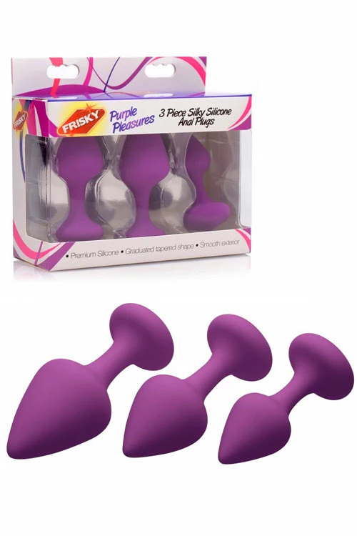 Frisky 3-Piece Beginners' Silicone Anal Plugs 1 Frisky 3-Piece Beginners' Silicone Anal Plugs