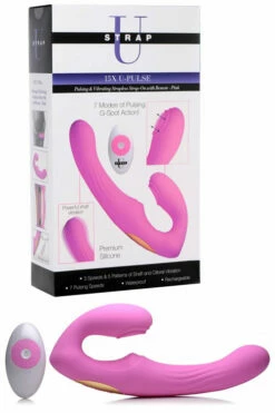 Strap U Pulsating & Vibrating Strapless Strap On With Remote