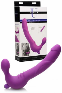 Strap U 9.75" Semi-Realistic Vibrating Strapless Strap On Silicone Dildo
