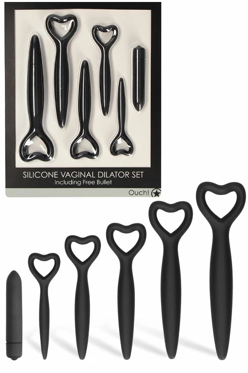 OUCH! Silicone Vaginal Dilator Set with Bullet (6 Pce) 1 OUCH! Silicone Vaginal Dilator Set with Bullet (6 Pce)